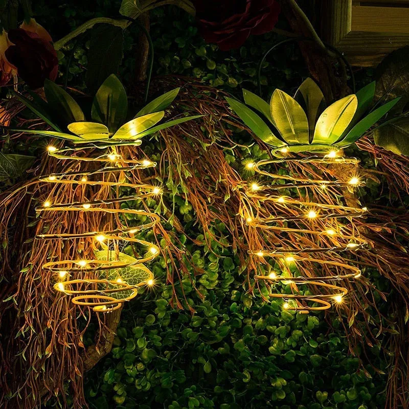 1 to 2 Pieces 24LED Pineapple Solar Patio Lights