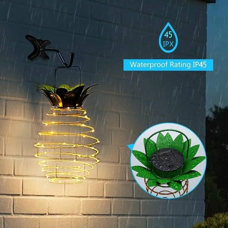 1 to 2 Pieces 24LED Pineapple Solar Patio Lights
