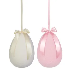 10" Pale Flocked Hanging Egg