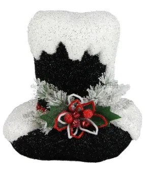 18"H X 18"W Glitter Top Hat Black/White/Red XC7077
