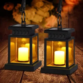 2-Pack Waterproof Solar Hanging Lanterns – LED Outdoor Garden & Table Lamps