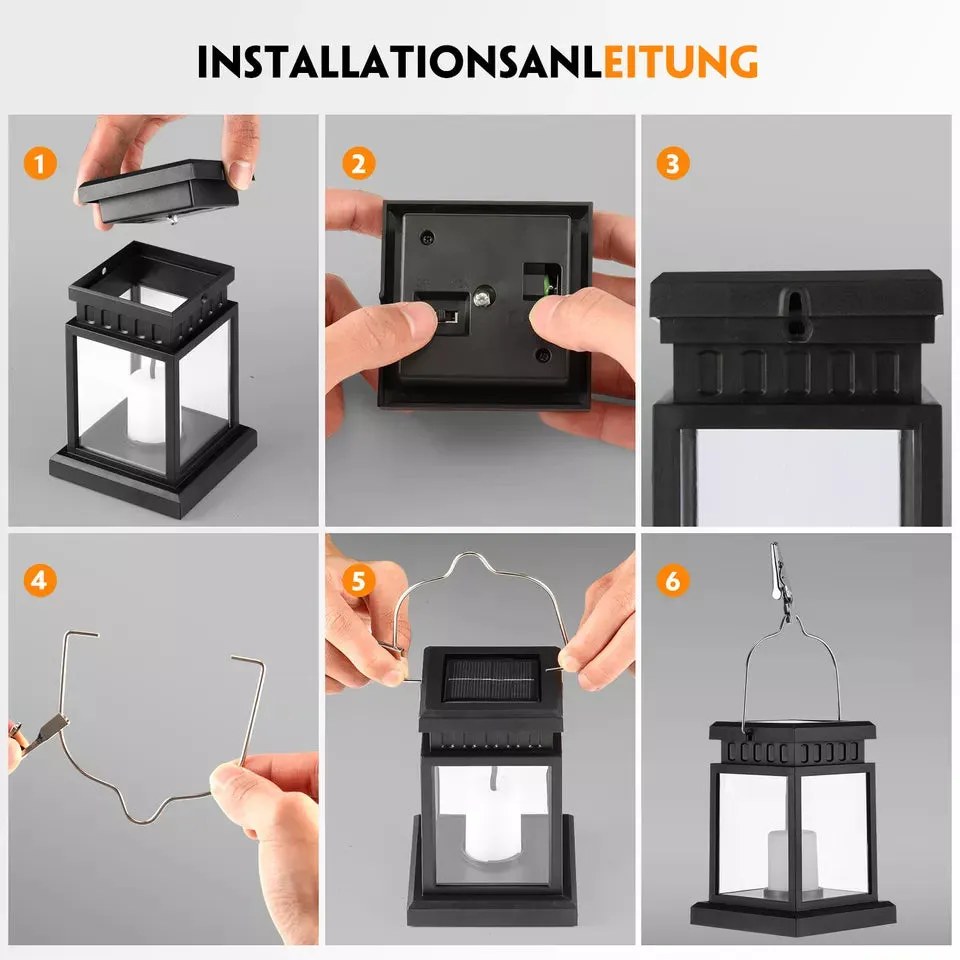2-Pack Waterproof Solar Hanging Lanterns – LED Outdoor Garden & Table Lamps