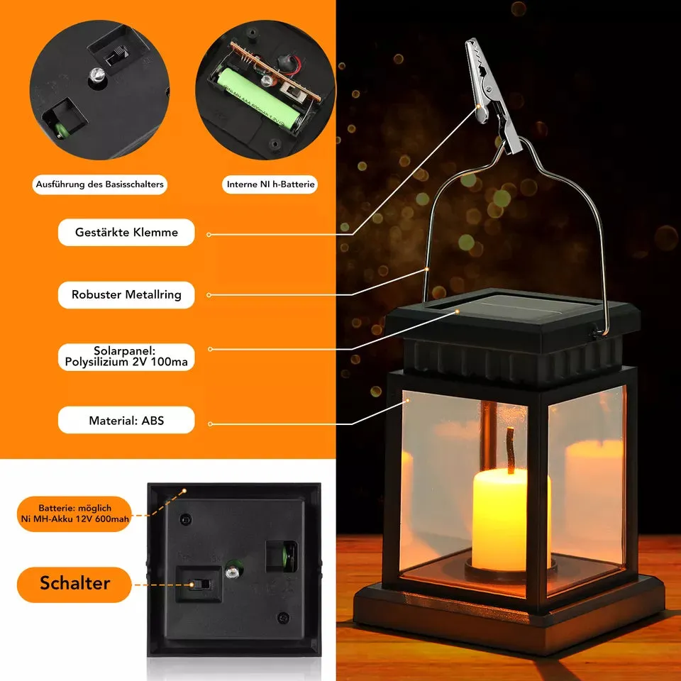 2-Pack Waterproof Solar Hanging Lanterns – LED Outdoor Garden & Table Lamps
