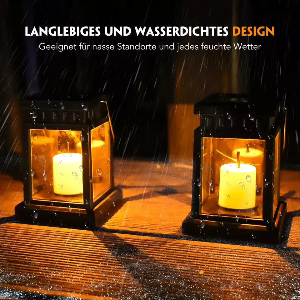 2-Pack Waterproof Solar Hanging Lanterns – LED Outdoor Garden & Table Lamps