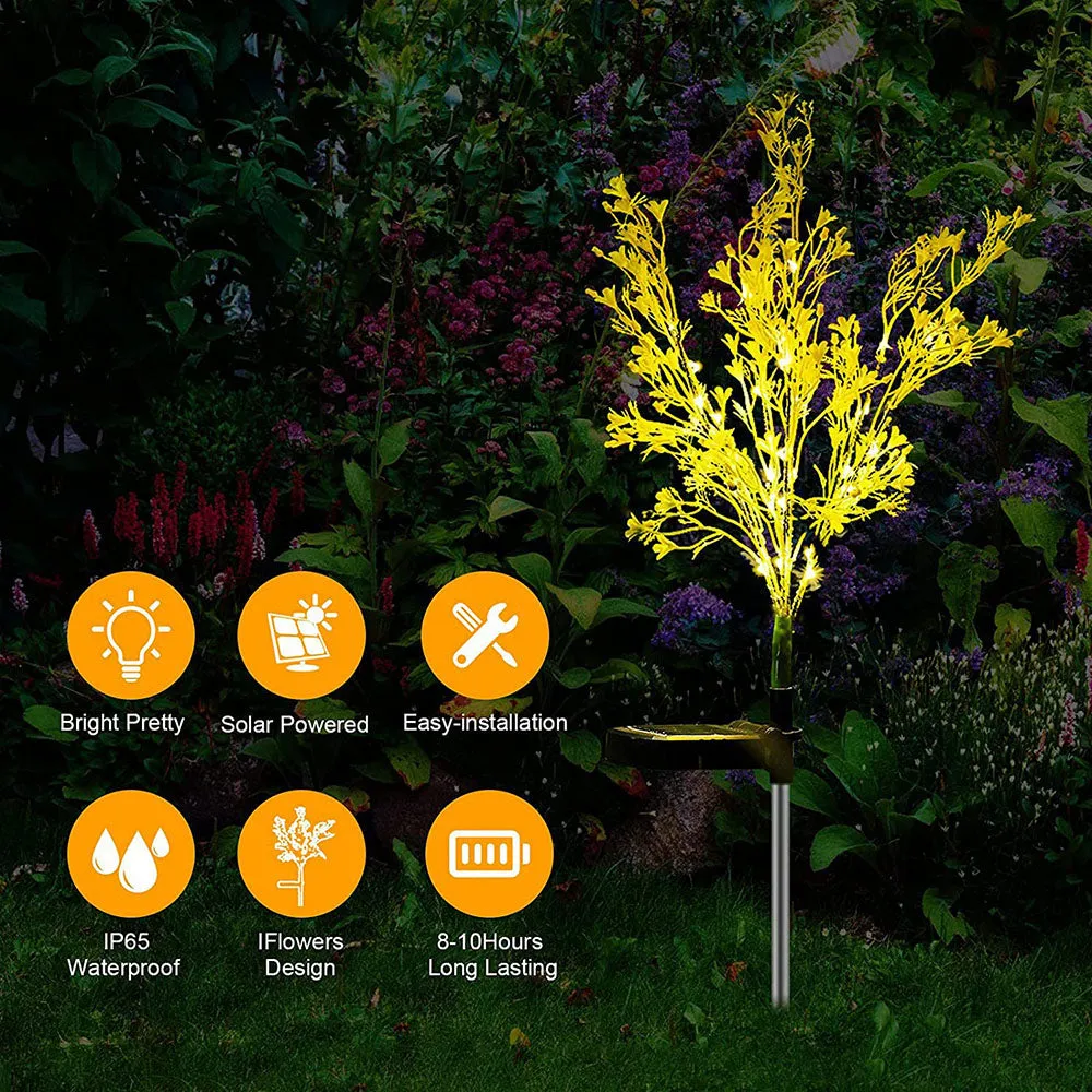 2 Pcs - Solar Powered Canola Flower Stake Light