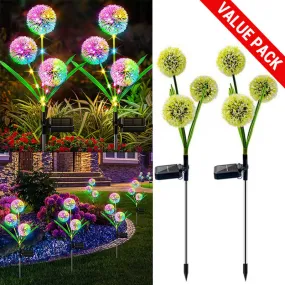 2 Pcs - Solar Powered LED Dandelion Stake Light