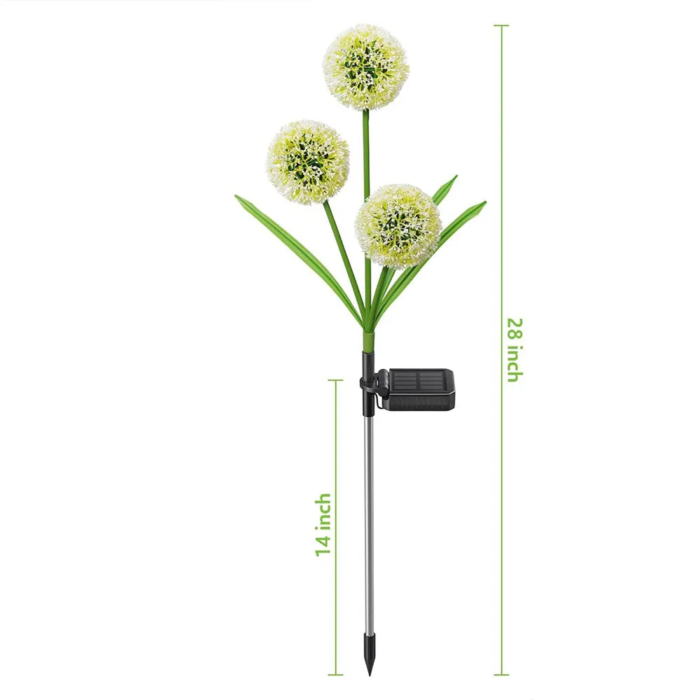 2 Pcs - Solar Powered LED Dandelion Stake Light