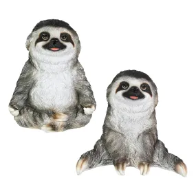 2 Piece Yoga Sloth Statue Assortment, 6 Inch