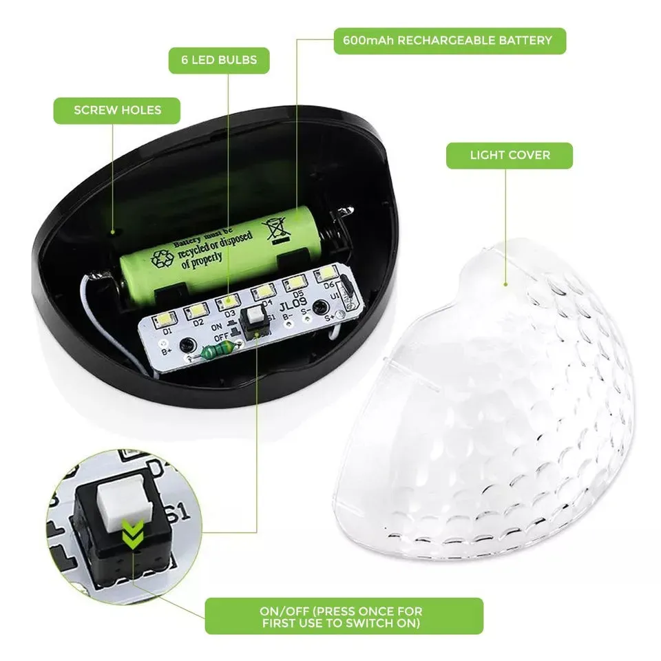 4 Pack Super Bright Solar-Powered LED Door, Fence, and Wall Lights for Outdoor Garden