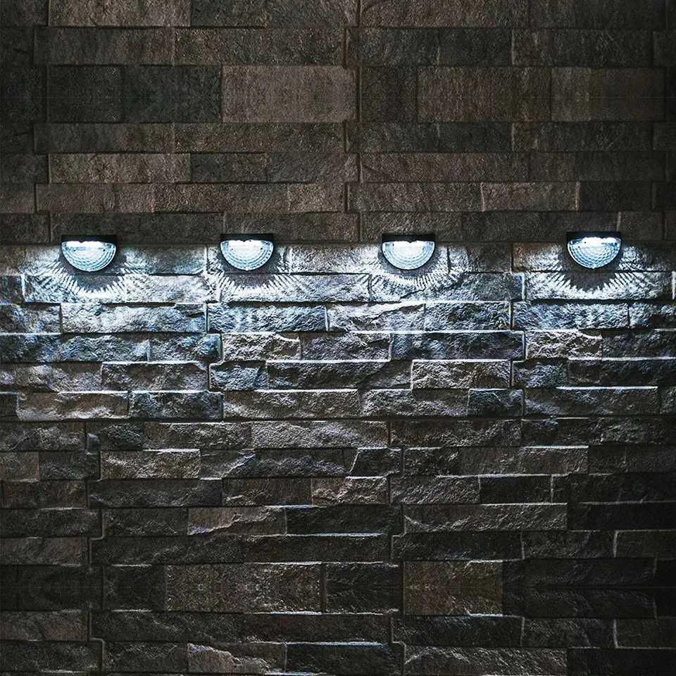 4 Pack Super Bright Solar-Powered LED Door, Fence, and Wall Lights for Outdoor Garden