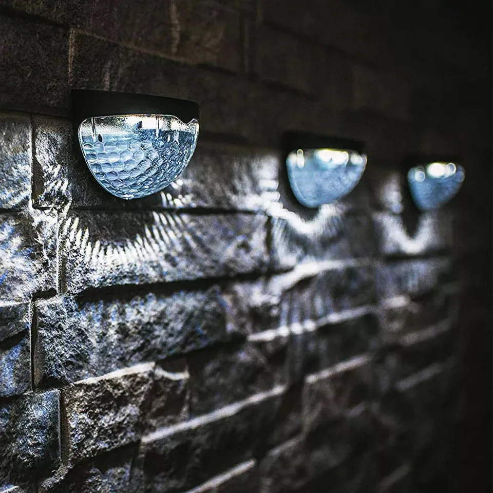 4 Pack Super Bright Solar-Powered LED Door, Fence, and Wall Lights for Outdoor Garden