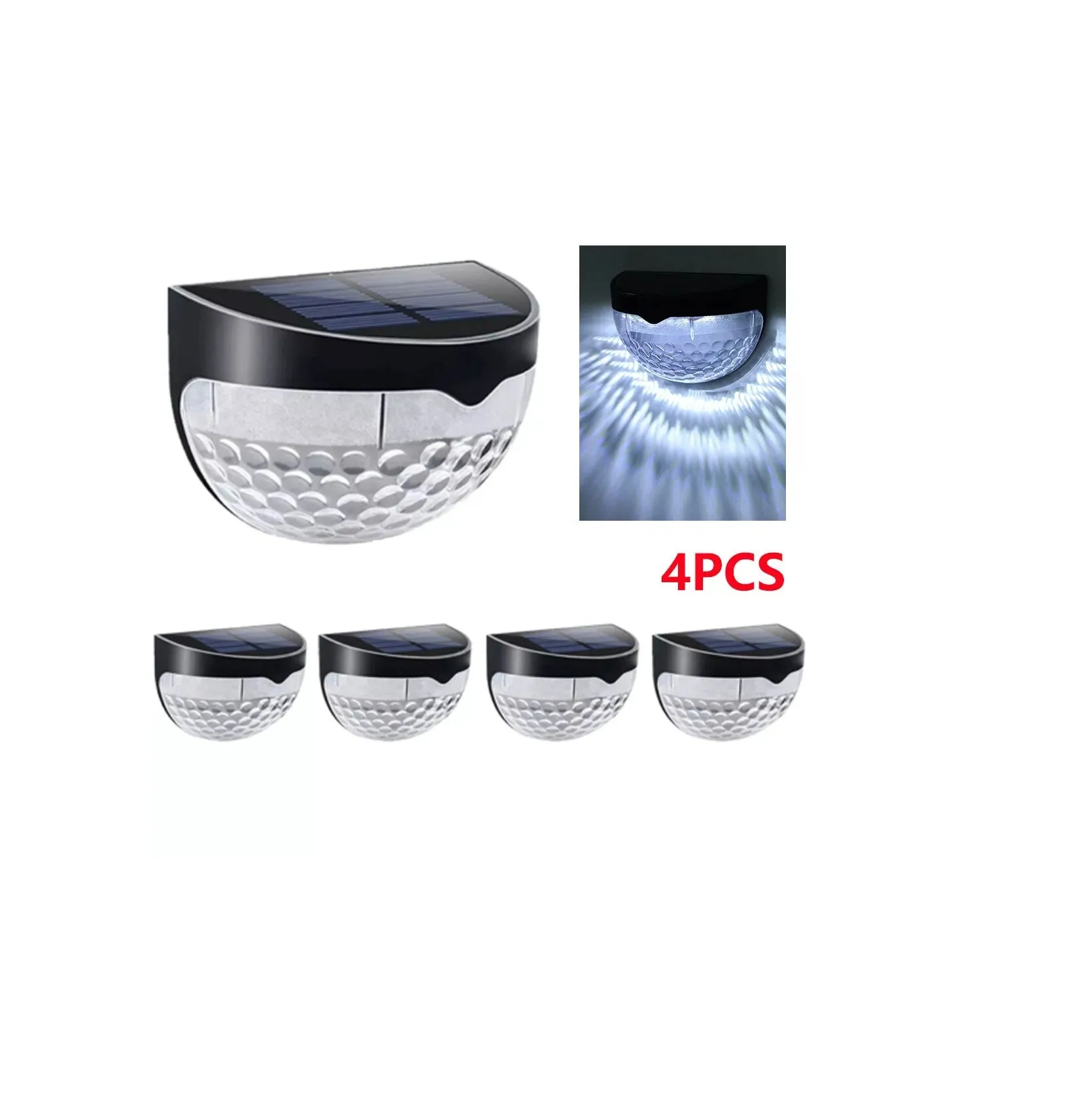 4 Pack Super Bright Solar-Powered LED Door, Fence, and Wall Lights for Outdoor Garden