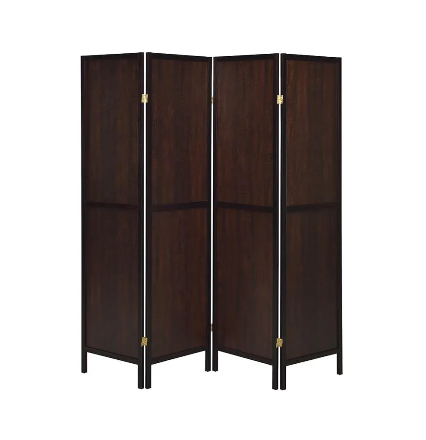 4-panel Folding Screen Tobacco and Cappuccino