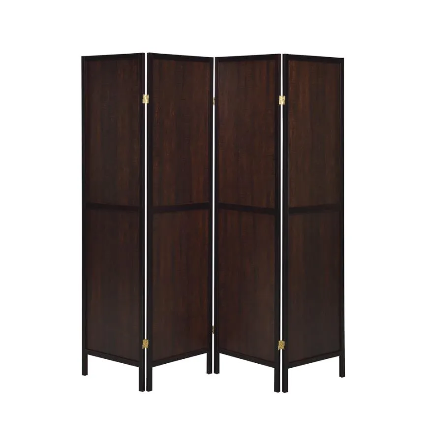 4-panel Folding Screen Tobacco and Cappuccino