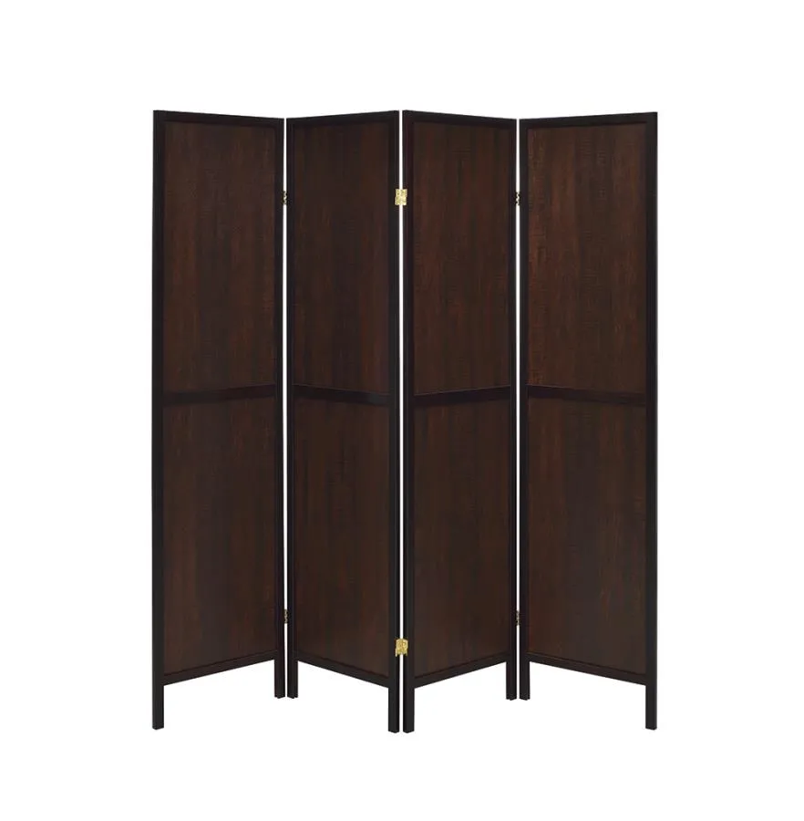 4-panel Folding Screen Tobacco and Cappuccino