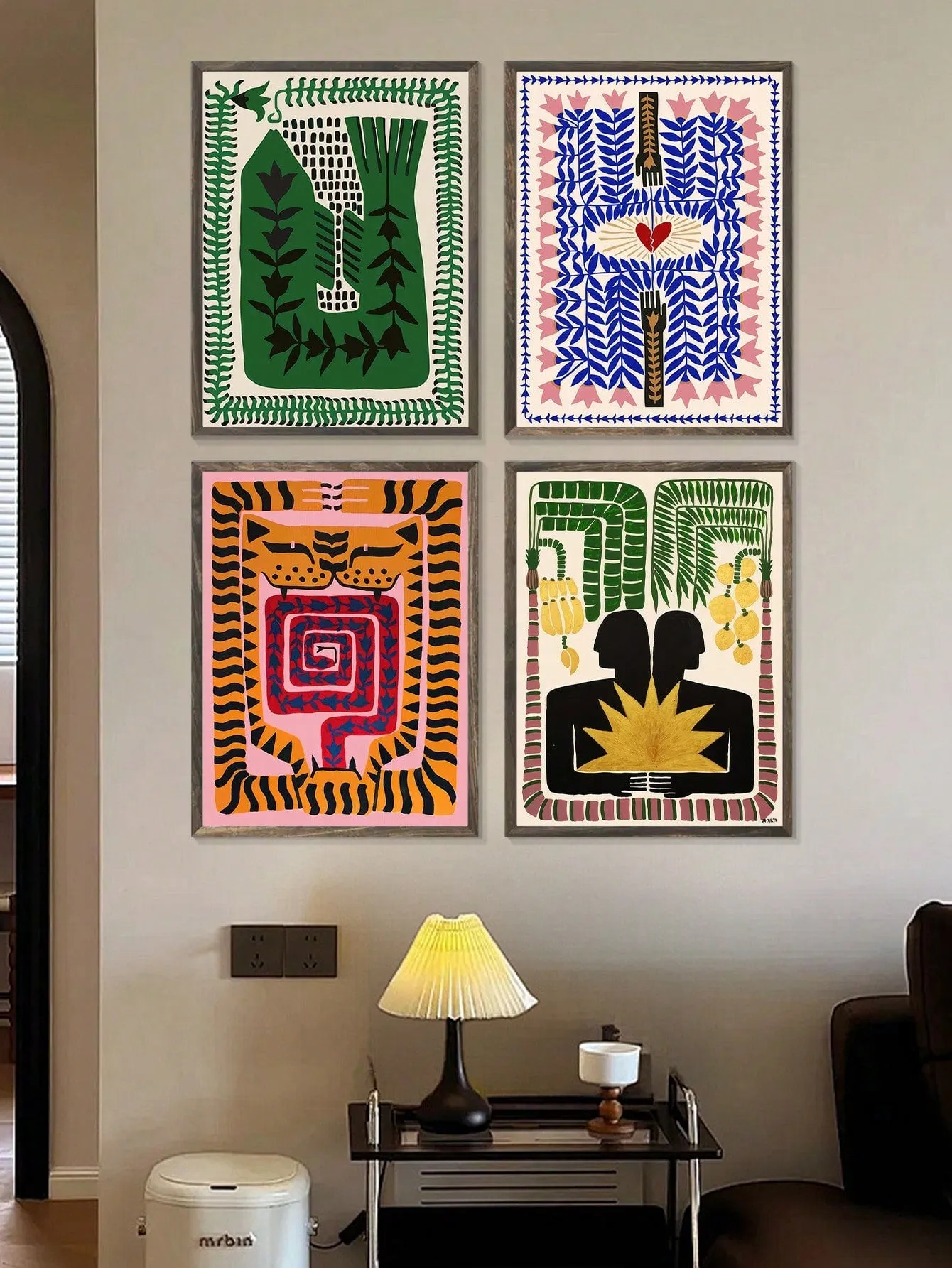 4-Piece Set: Nordic Abstract Art Posters Inspired by Ancient Egypt