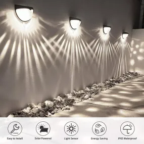 4 x Solar Powered Door Fence Wall Lights in UK- Waterproof Outdoor Lights for Fence, Deck, Step, Yard, Patio, Pathway