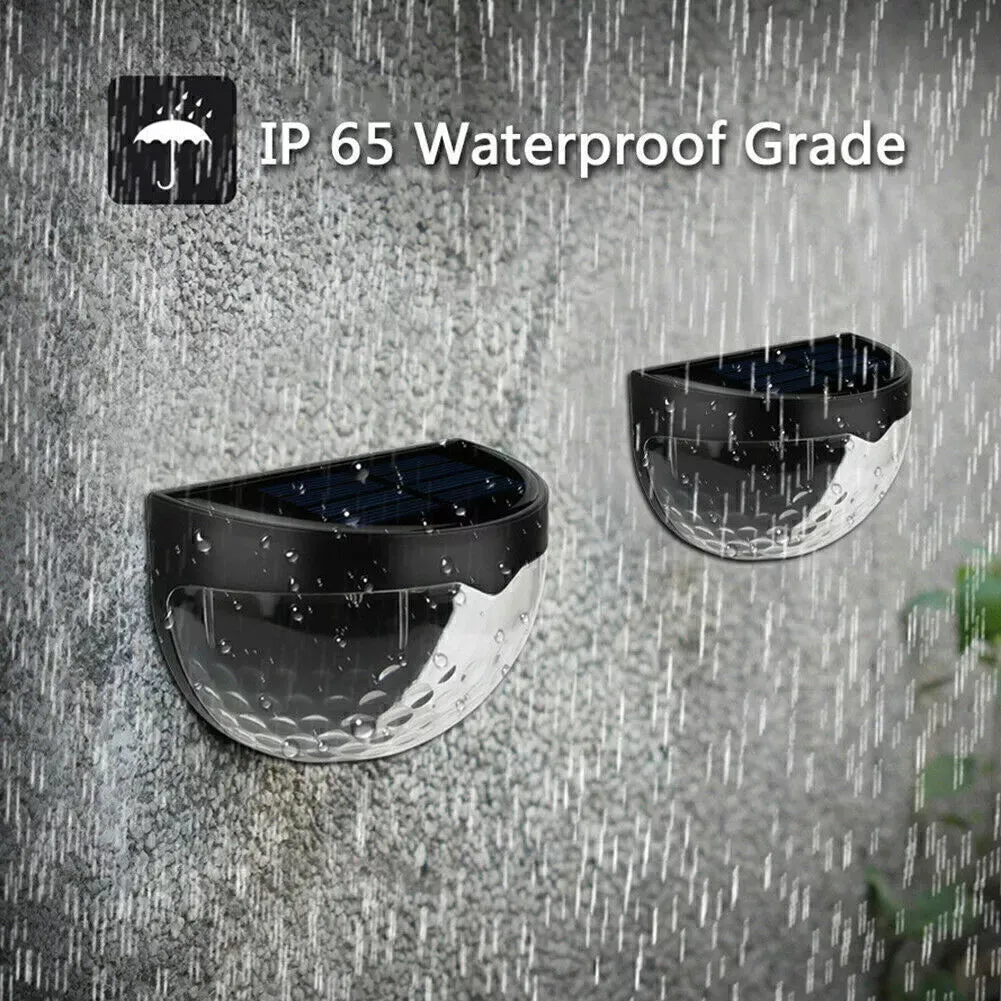 4 x Solar Powered Door Fence Wall Lights in UK- Waterproof Outdoor Lights for Fence, Deck, Step, Yard, Patio, Pathway