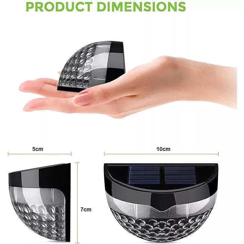 4 x Solar Powered Door Fence Wall Lights in UK- Waterproof Outdoor Lights for Fence, Deck, Step, Yard, Patio, Pathway