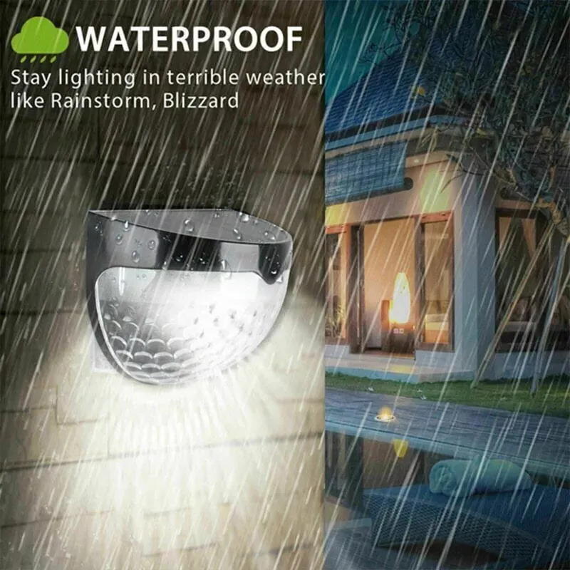 4 x Solar Powered Door Fence Wall Lights in UK- Waterproof Outdoor Lights for Fence, Deck, Step, Yard, Patio, Pathway