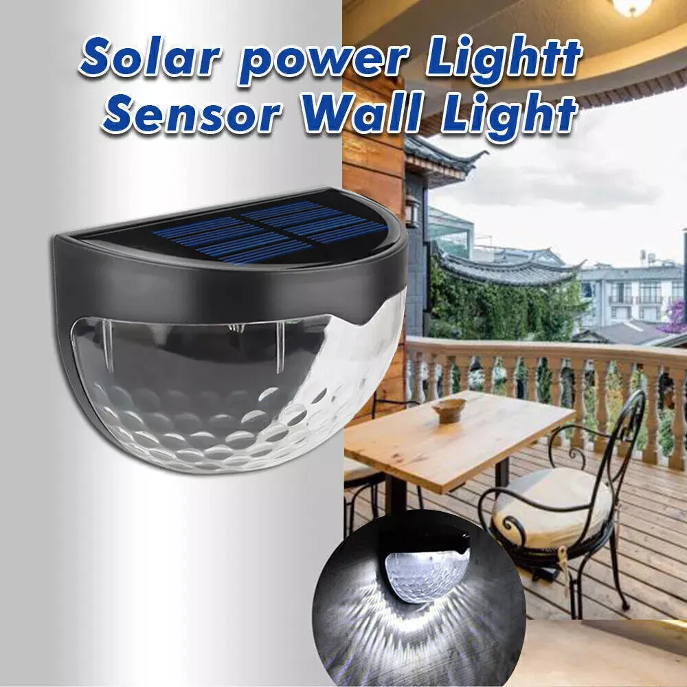 4 x Solar Powered Door Fence Wall Lights in UK- Waterproof Outdoor Lights for Fence, Deck, Step, Yard, Patio, Pathway