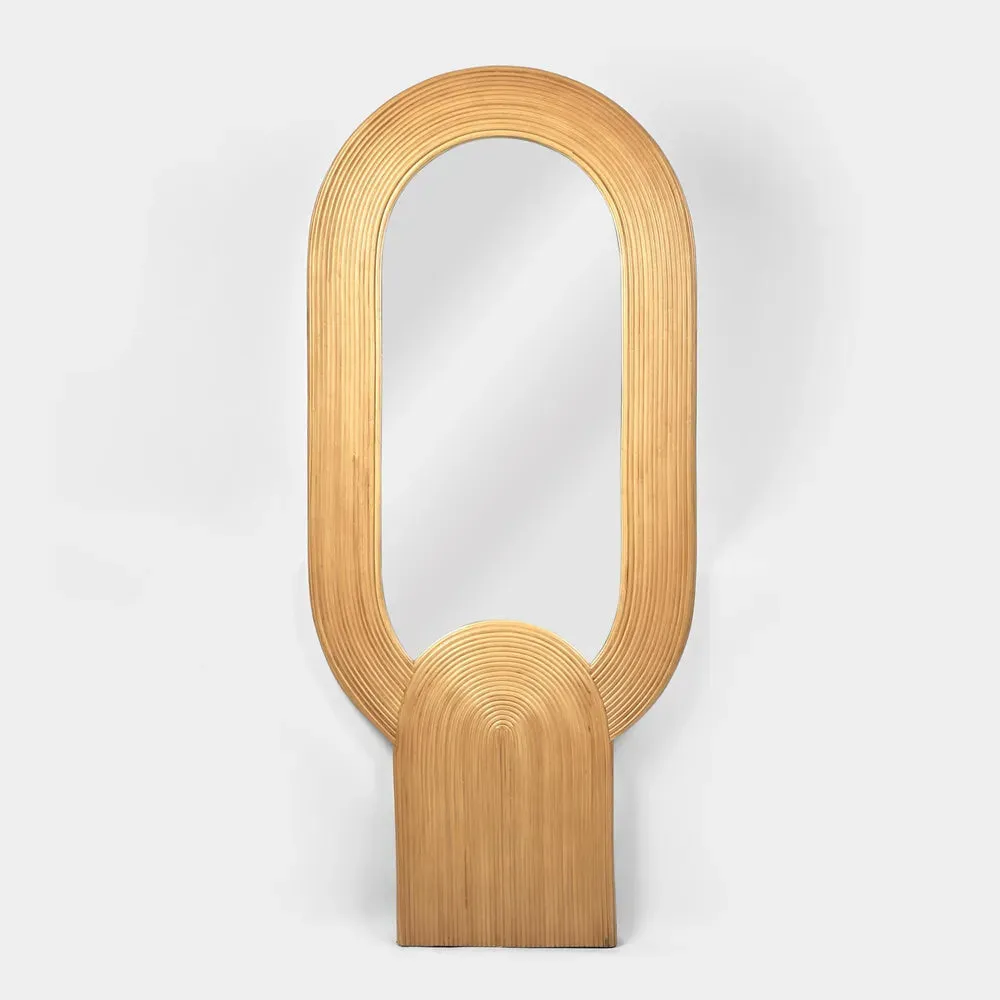 Amira Natural Rattan Floor Mirror