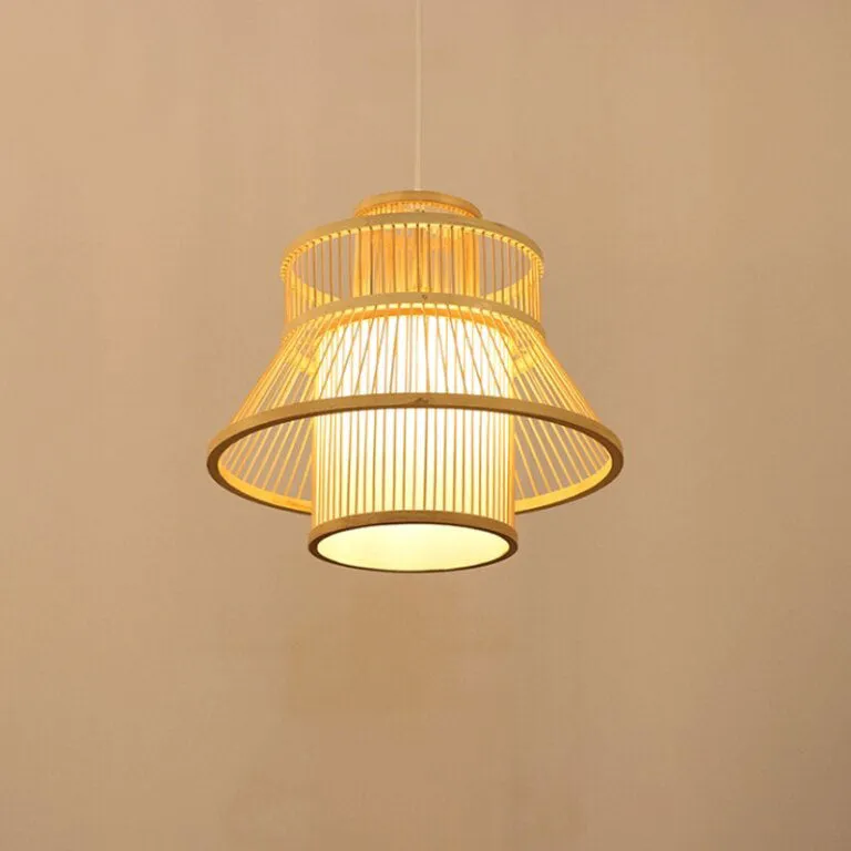 Bamboo Wicker Rattan Bloom Pendant Light By Artisan Living-12346