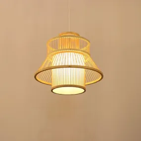Bamboo Wicker Rattan Bloom Pendant Light By Artisan Living-12346