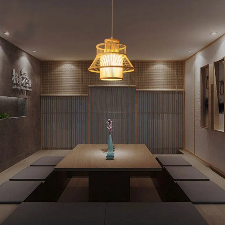 Bamboo Wicker Rattan Bloom Pendant Light By Artisan Living-12346