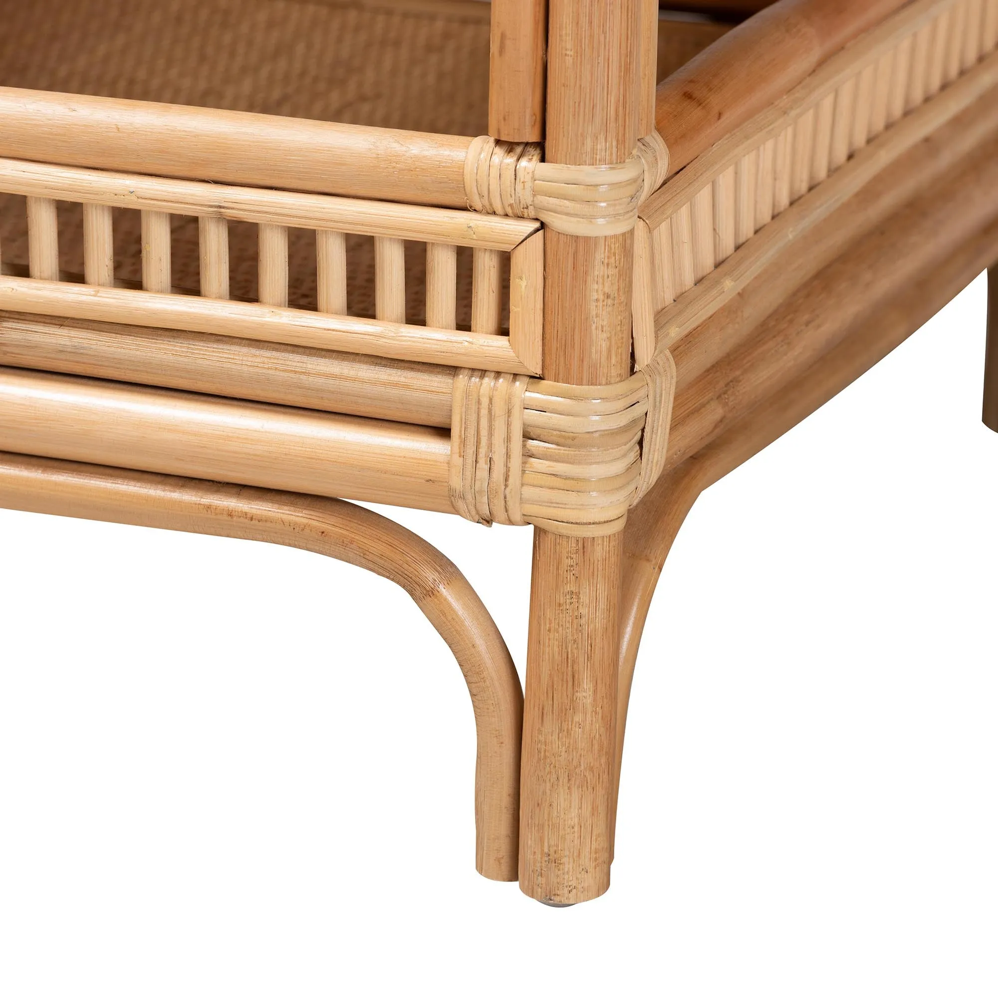 Baxton Studio bali & pari Lombok Modern Bohemian Natural Rattan Coffee Table