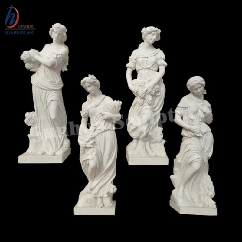 Beads for Less - White Marble Carving Four Seasons Garden God Statues (180 45 cm) – Customizable – Symbol of Love, Strength, Resilience & Perseverance – Stunning garden accents