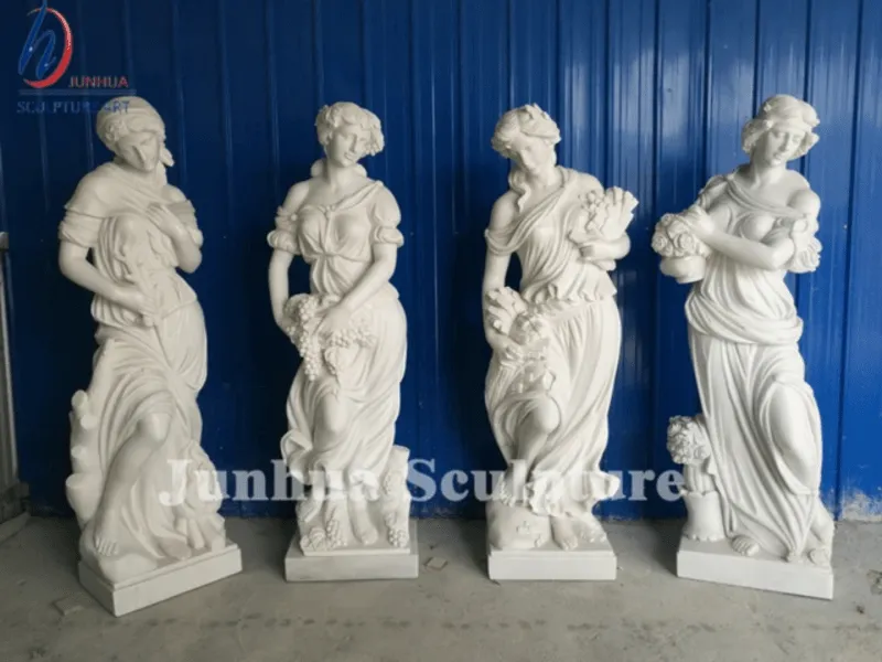 Beads for Less - White Marble Carving Four Seasons Garden God Statues (180 45 cm) – Customizable – Symbol of Love, Strength, Resilience & Perseverance – Stunning garden accents