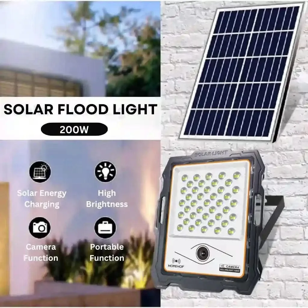 Best LED Flood Light 200 Watt Solar Sensor With CCTV Camera For Homes, Gardens, and Outdoor
