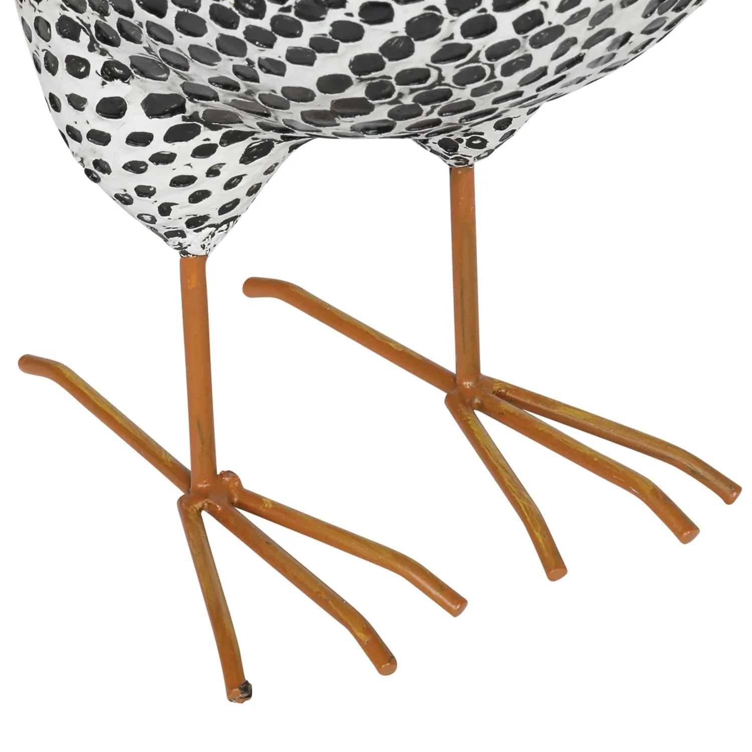 Black and White Rooster Garden Statue, 17 Inch