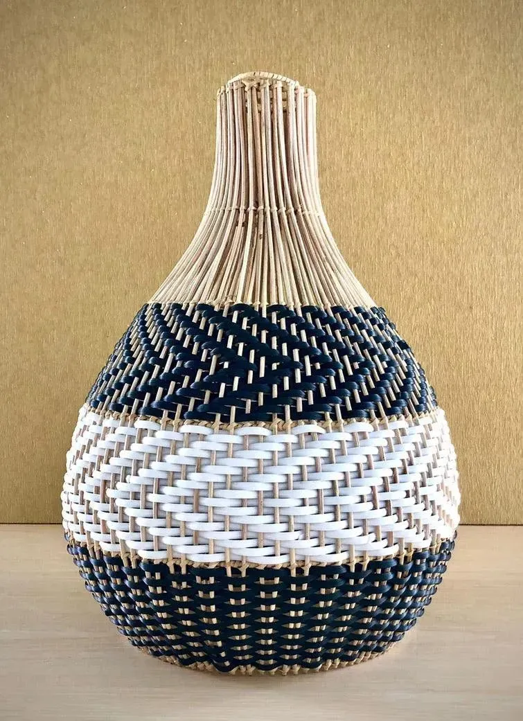 Black Ryaki Rattan Pendant Lampshade