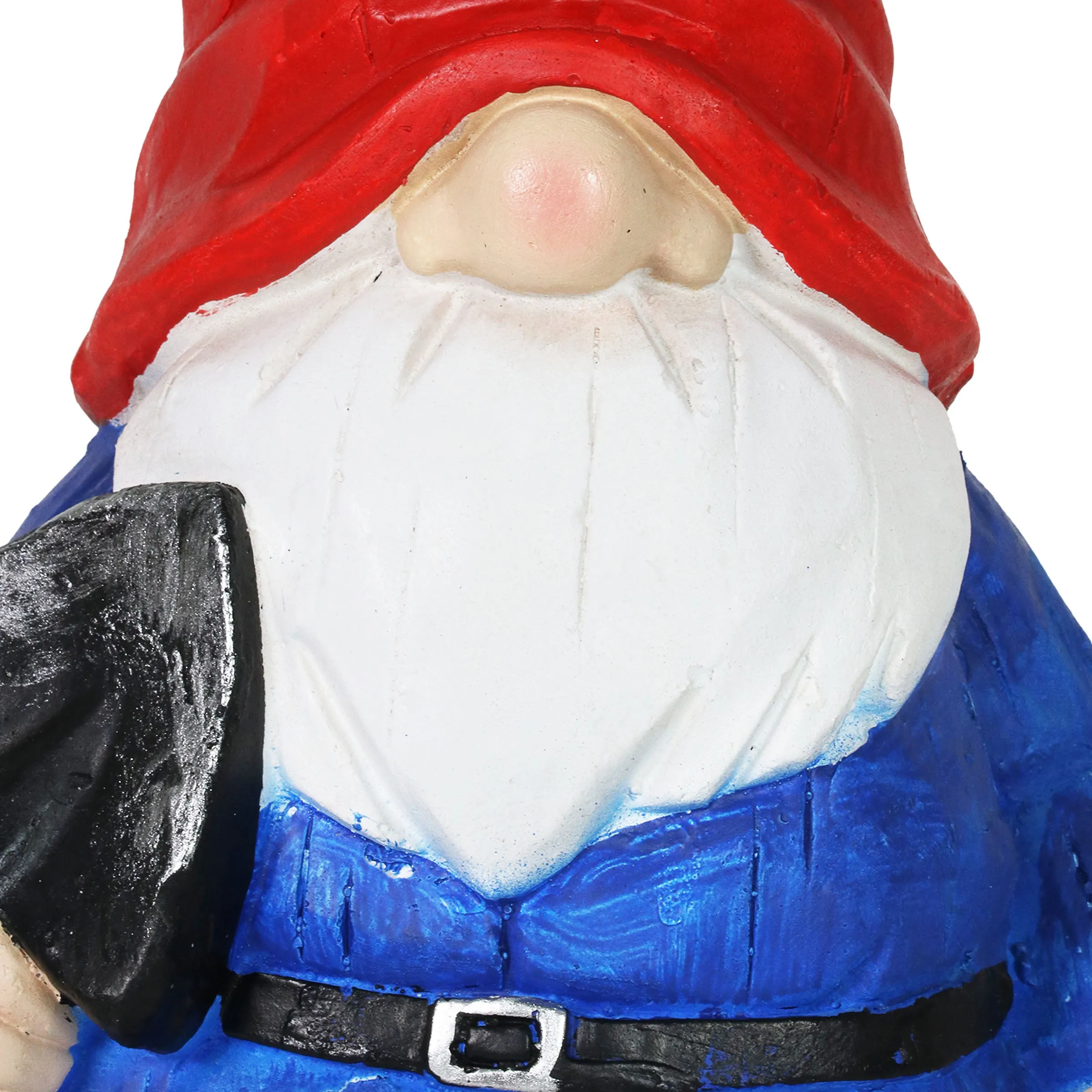 Can't See Casey Wrinkled Hat Garden Gnome Statue with Spade, 17 Inch