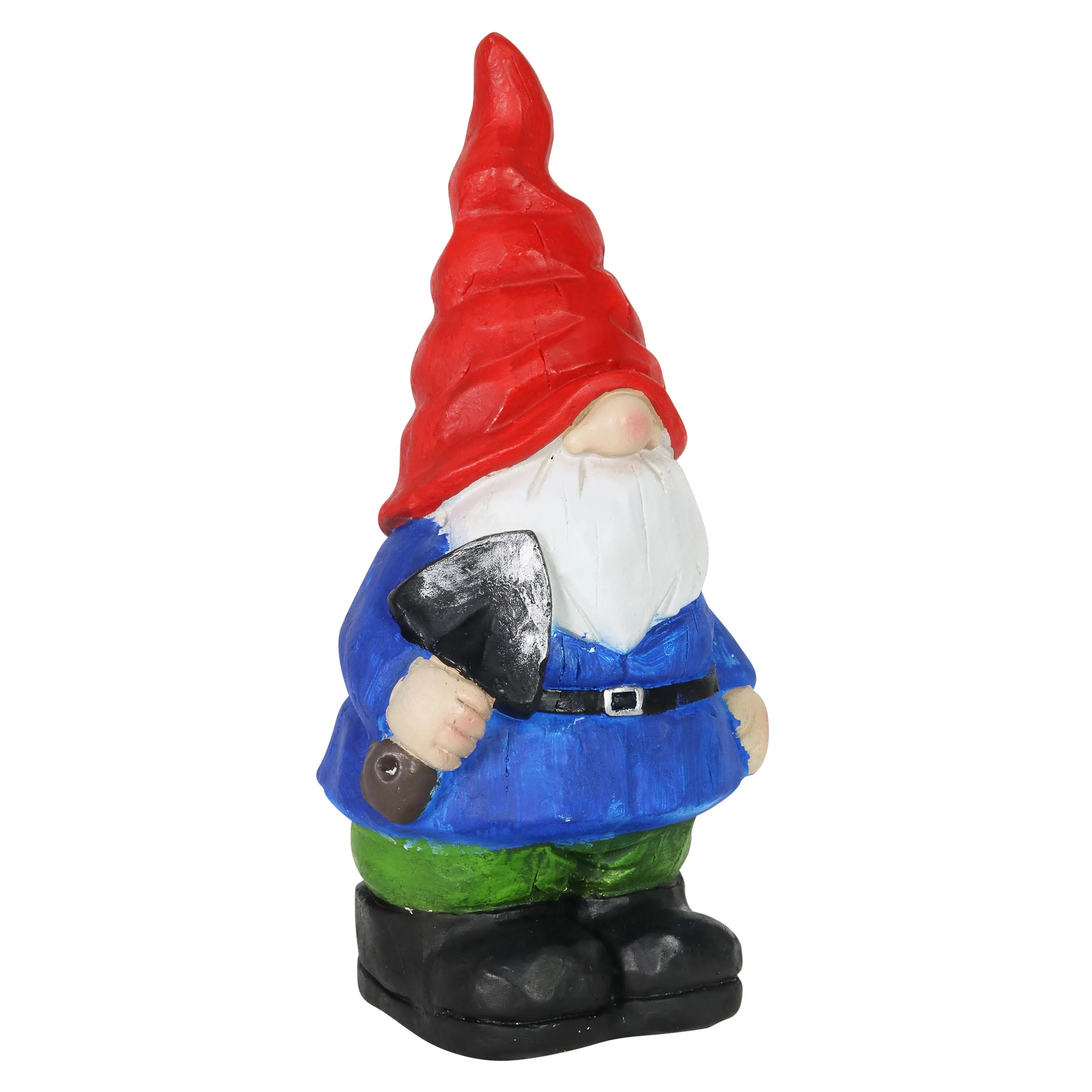 Can't See Casey Wrinkled Hat Garden Gnome Statue with Spade, 17 Inch