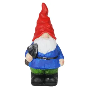 Can't See Casey Wrinkled Hat Garden Gnome Statue with Spade, 17 Inch