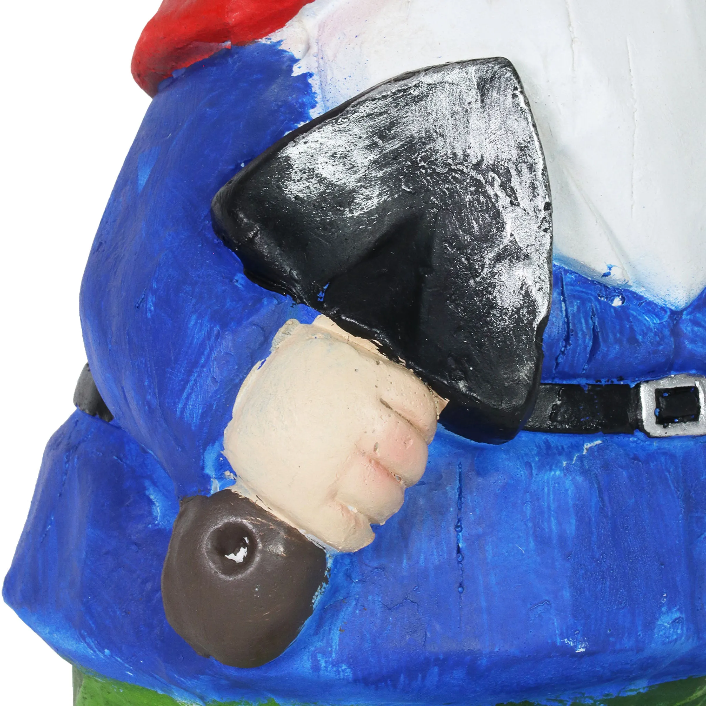 Can't See Casey Wrinkled Hat Garden Gnome Statue with Spade, 17 Inch
