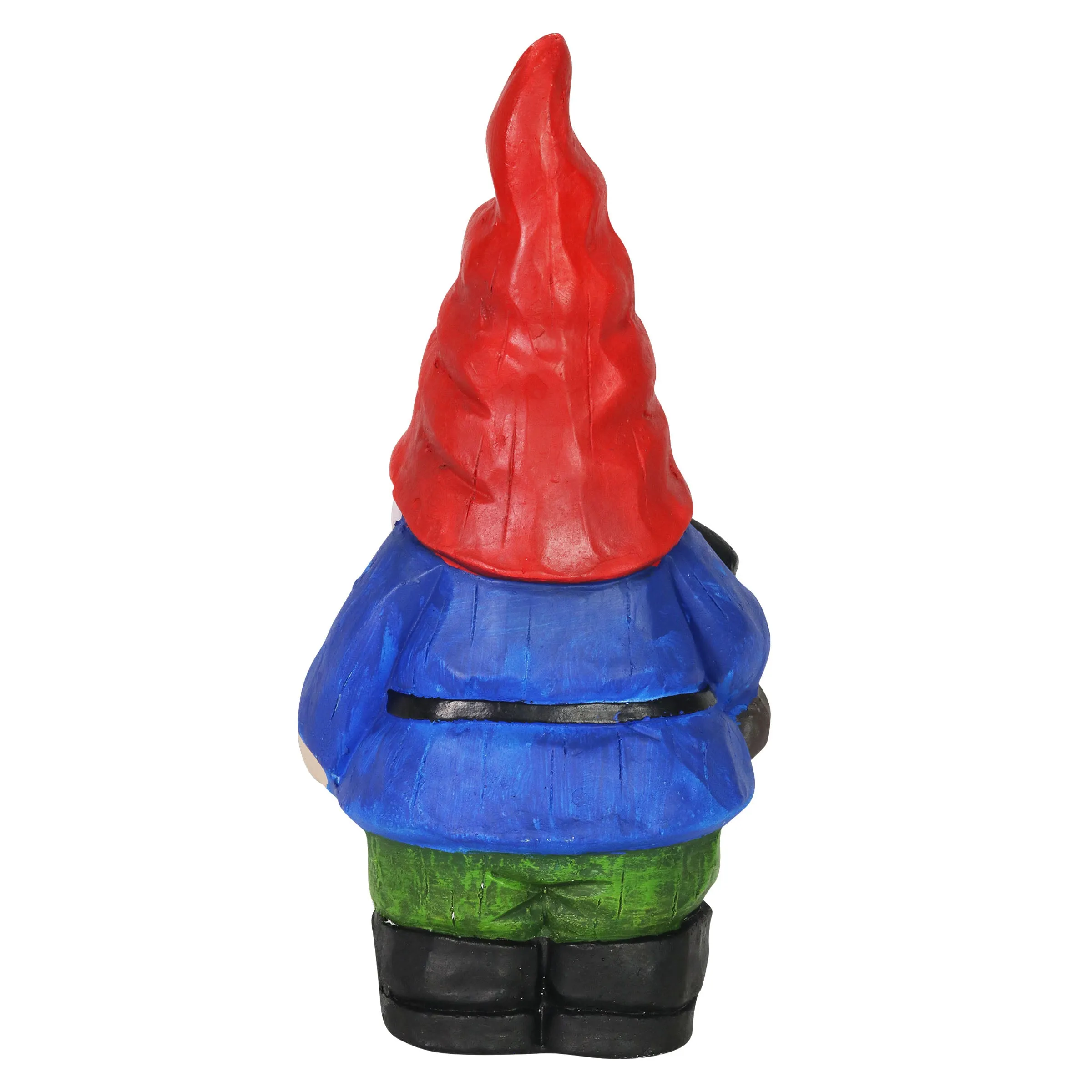 Can't See Casey Wrinkled Hat Garden Gnome Statue with Spade, 17 Inch