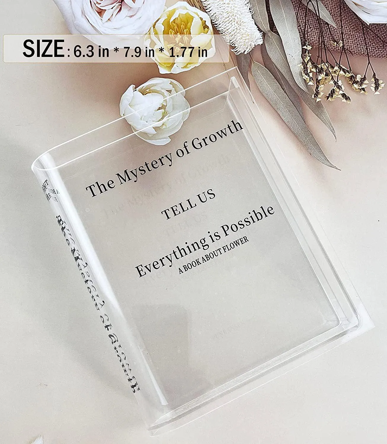 Chic European-Inspired Transparent Acrylic Book Vase - Modern Decor Accent