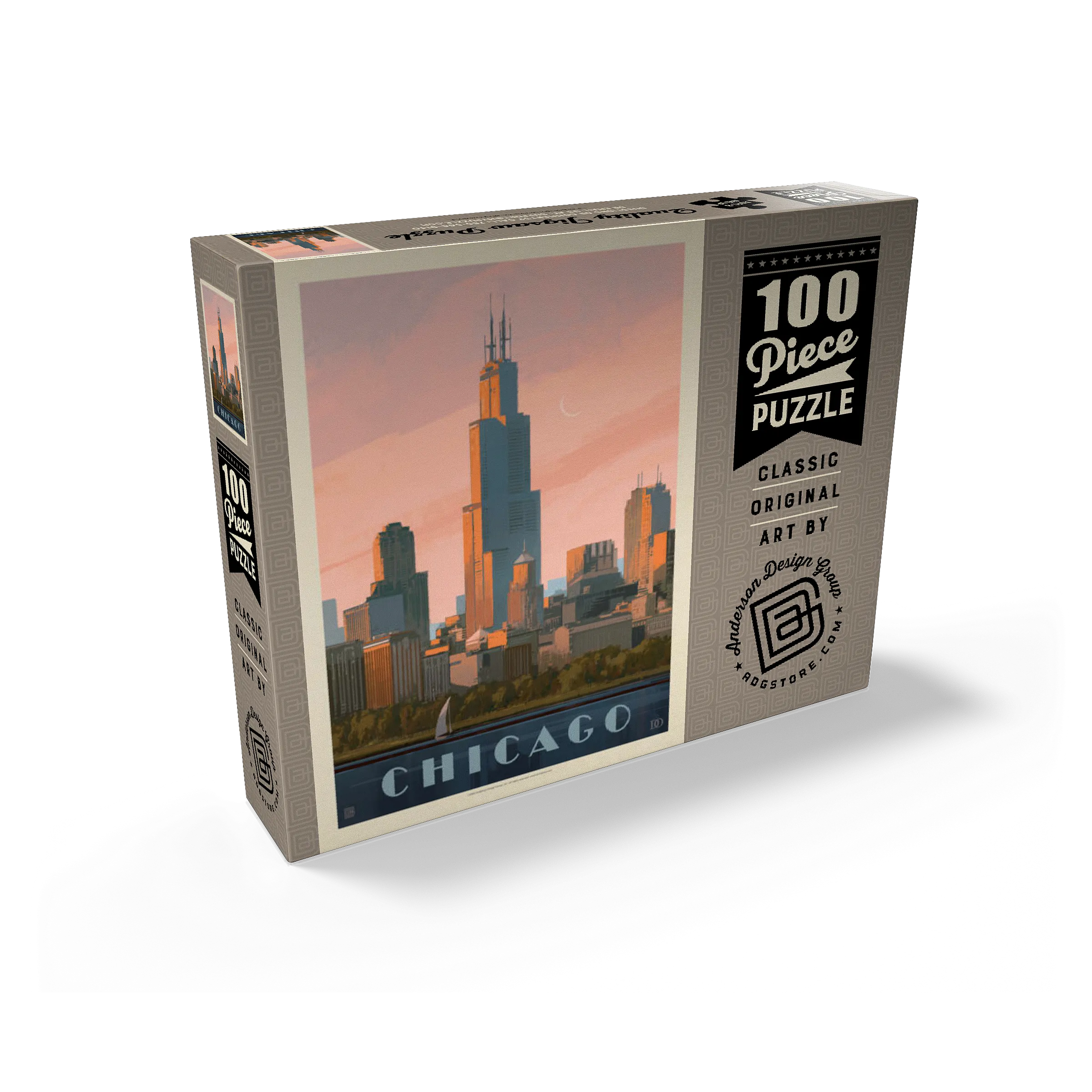 Chicago skyline: Lake Michigan, Vintage Poster
