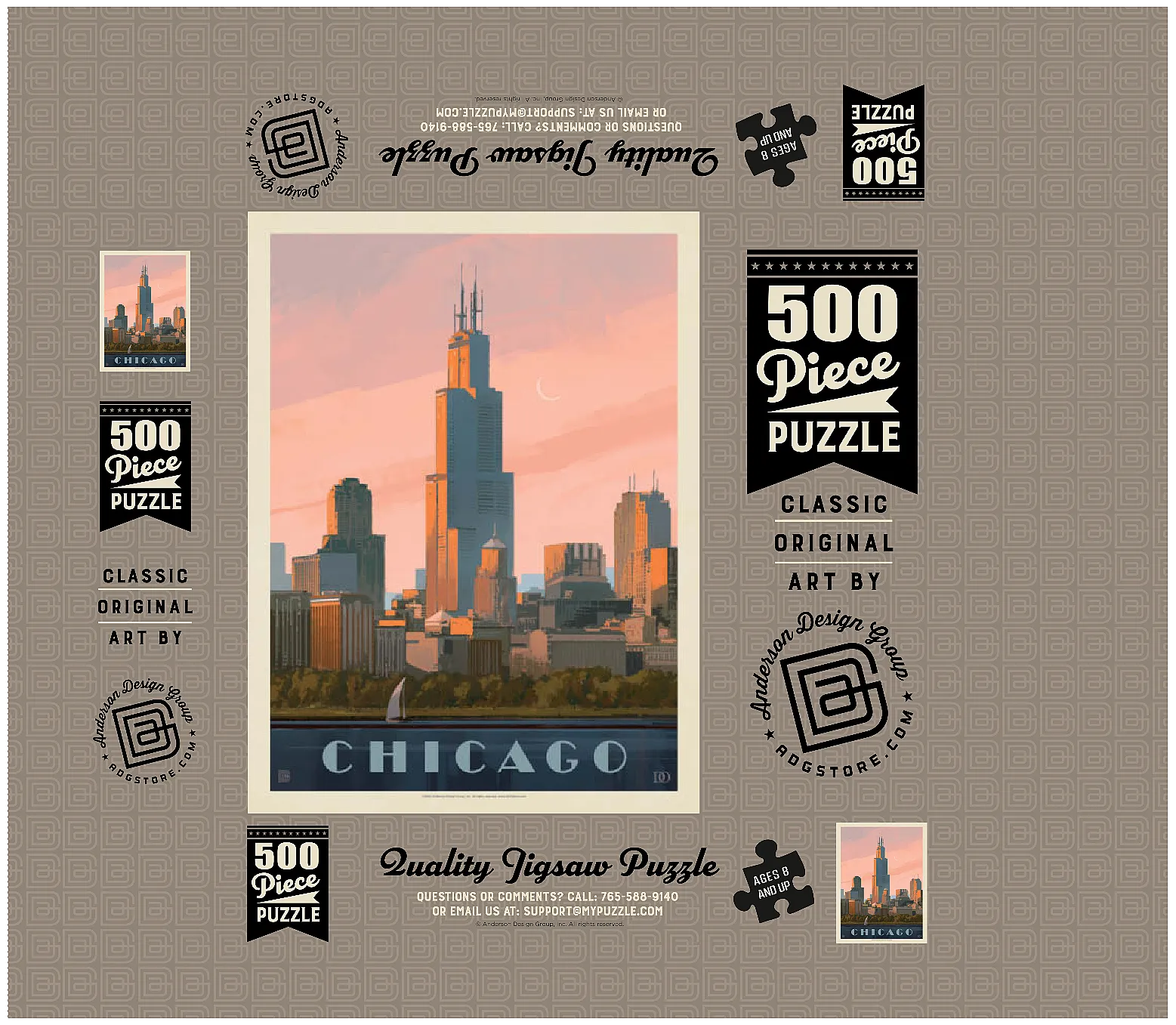 Chicago skyline: Lake Michigan, Vintage Poster