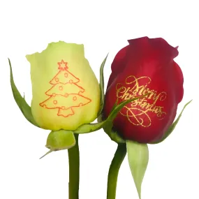 Christmas Themed Personalized Roses