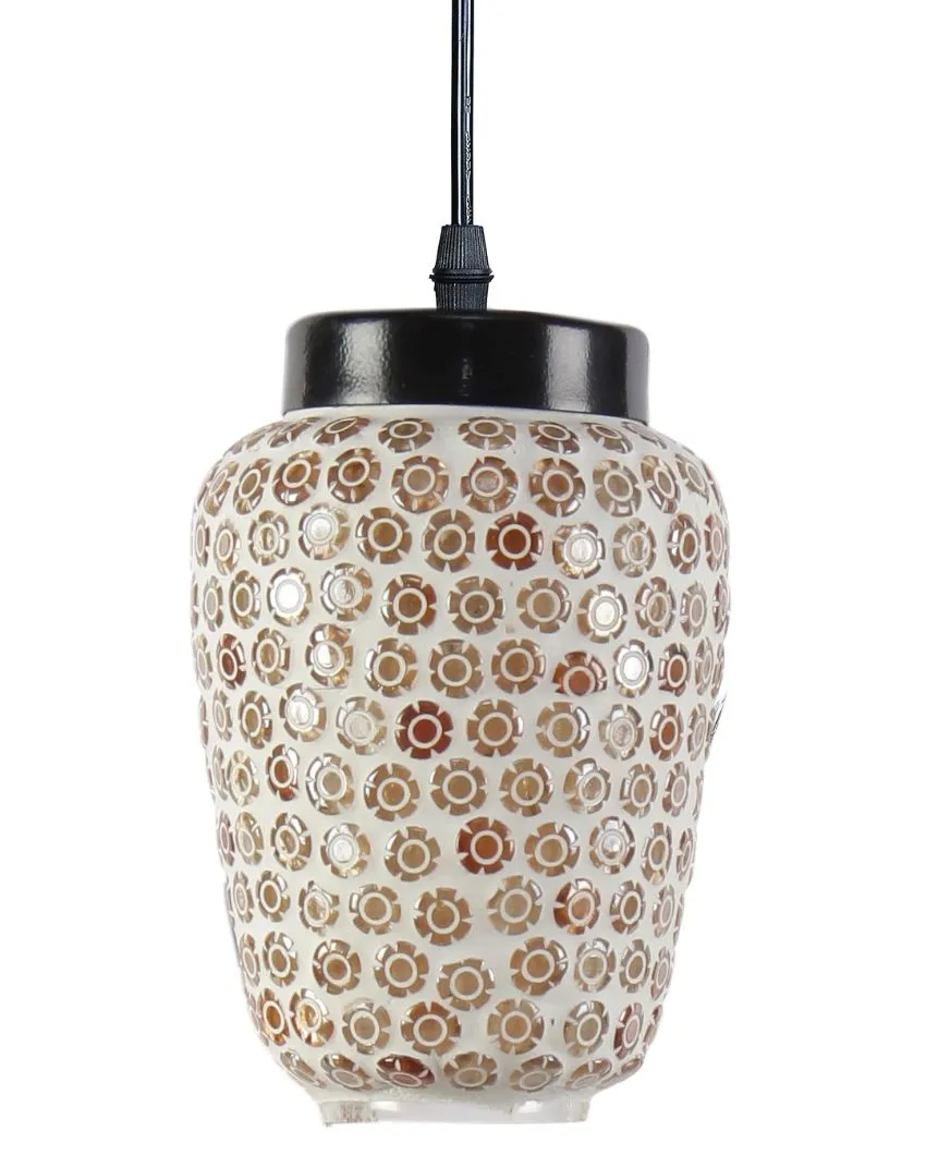 Cluster Gleam Mosaic Glass Three Hanging Lamps With Base | 10 x 20 inches