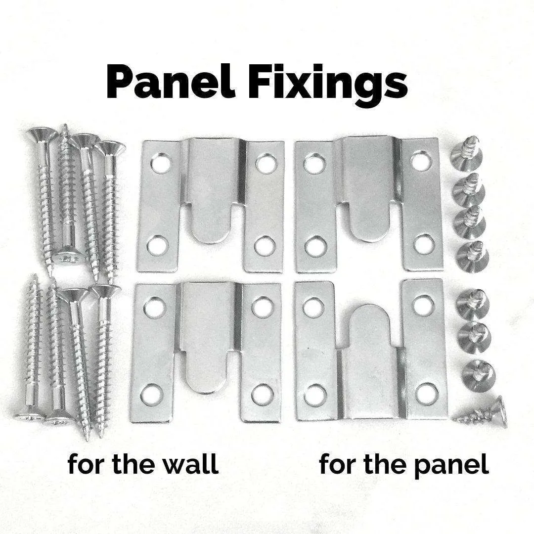 Concealed Wall Mount Fixing Brackets for Flush hanging of Headboards Decorative Wall Panels, set of 2