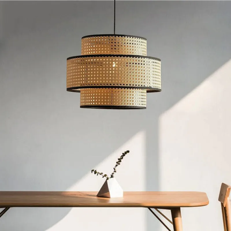 Creative Rattan Weaving Lamps Hanging Lampshade