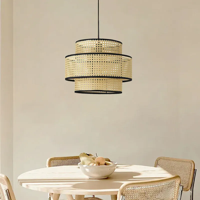 Creative Rattan Weaving Lamps Hanging Lampshade