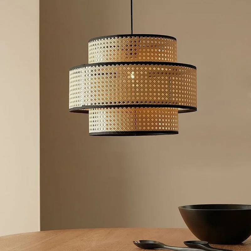 Creative Rattan Weaving Lamps Hanging Lampshade
