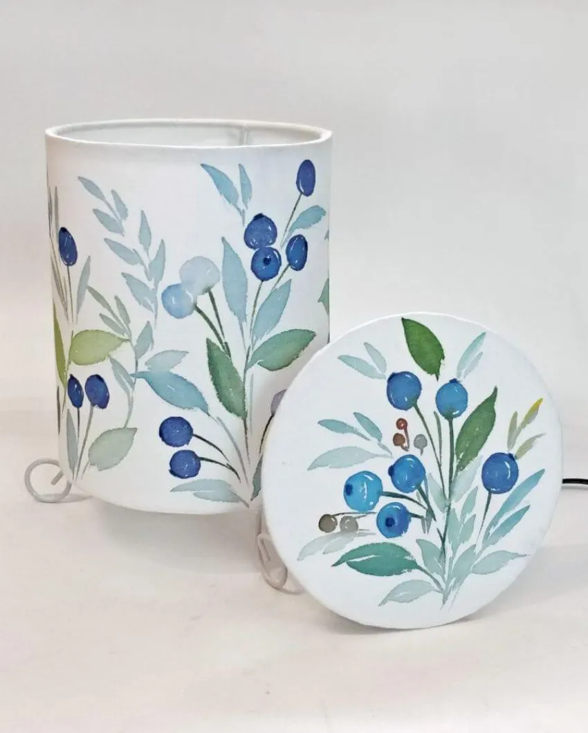 Cylinder Olives Shaded With Lid Cotton Table Lamp